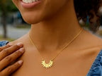 Polished Sunburst Necklace in 14K Yellow Gold