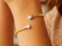 Round End Tubogas Cuff Bangle in 14K Yellow Gold