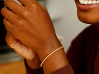 14k Yellow Gold High Polish Bead Cuff Bangle (2.40 mm)