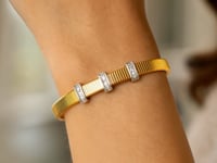 14k Gold Diamond Omega Cuff Bangle – Deeve