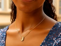 14K Yellow Gold Yours Truly Block Letter Initial J Necklace