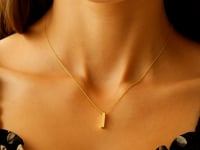 14K Yellow Gold Yours Truly Block Letter Initial I Necklace