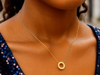 14K Yellow Gold Yours Truly Block Letter Initial O Necklace