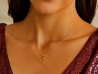 14K Yellow Gold Yours Truly Large Initial A Necklace