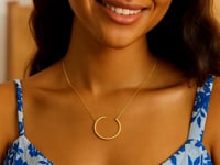 14K Yellow Gold Yours Truly Large Initial C Necklace