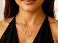 14K Yellow Gold Yours Truly Large Initial D Necklace
