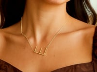 14K Yellow Gold Yours Truly Large Initial E Necklace