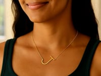 14K Yellow Gold Yours Truly Large Initial J Necklace