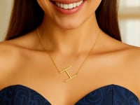 14K Yellow Gold Yours Truly Large Initial H Necklace