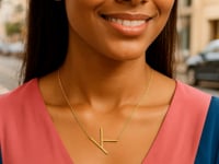 14K Yellow Gold Yours Truly Large Initial K Necklace