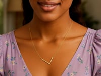 14K Yellow Gold Yours Truly Large Initial L Necklace