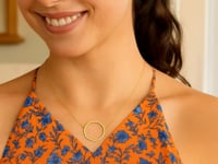 14K Yellow Gold Yours Truly Large Initial O Necklace