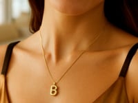 14K Yellow Gold Helium Initial B Pendant
