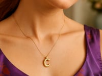 14K Yellow Gold Helium Initial C Pendant
