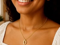 14K Yellow Gold Helium Initial D Pendant