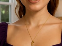 14K Yellow Gold Helium Initial F Pendant