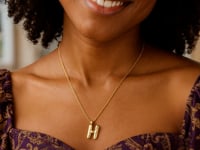 14K Yellow Gold Helium Initial H Pendant