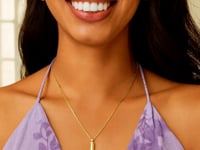 14K Yellow Gold Helium Initial I Pendant