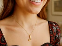 14K Yellow Gold Helium Initial J Pendant