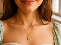 14K Yellow Gold Helium Initial L Pendant