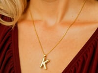14K Yellow Gold Helium Initial K Pendant