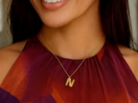 14K Yellow Gold Helium Initial N Pendant