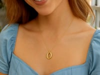 14K Yellow Gold Helium Initial O Pendant