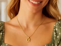 14K Yellow Gold Helium Initial Q Pendant