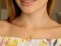 14K Yellow Gold Helium Initial T Pendant