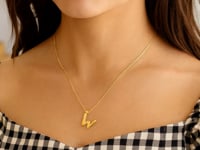 14K Yellow Gold Helium Initial W Pendant