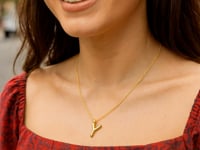 14K Yellow Gold Helium Initial Y Pendant