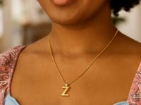 14K Yellow Gold Helium Initial Z Pendant