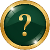 Green button with a gold question mark on a white background