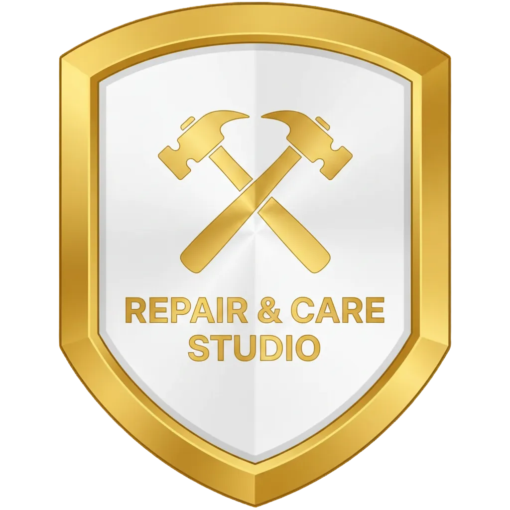 Repair & Care Studio Shield Badge