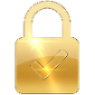Gold padlock icon on a white background